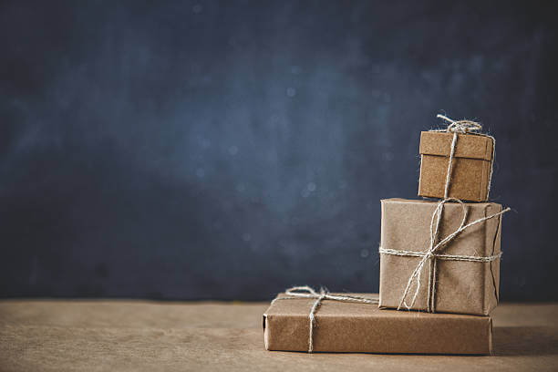 gift boxes on kraft paper