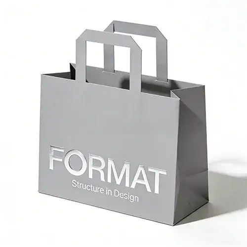 Gray paper bag with paper handle