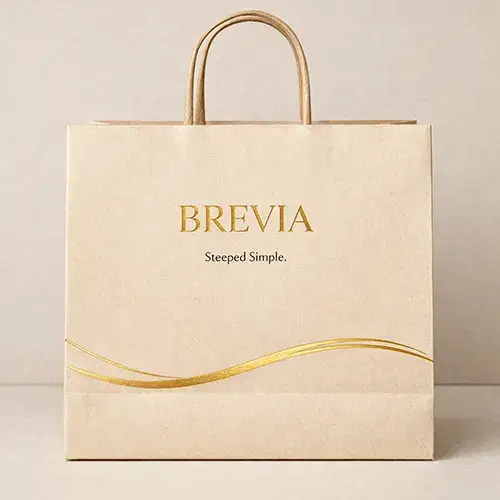 Kraft paper shopping bags with Twisted Rope