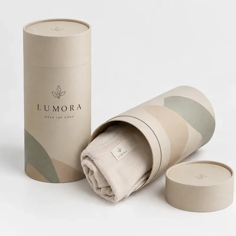 Minimalist clothing packaging Paper tubes​