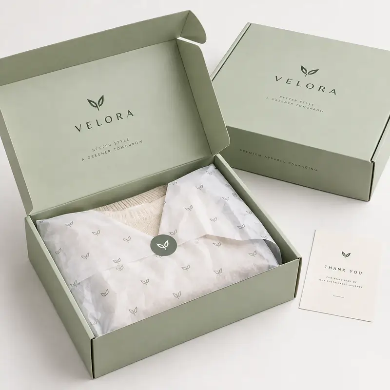 apparel mailer box with tissue paper